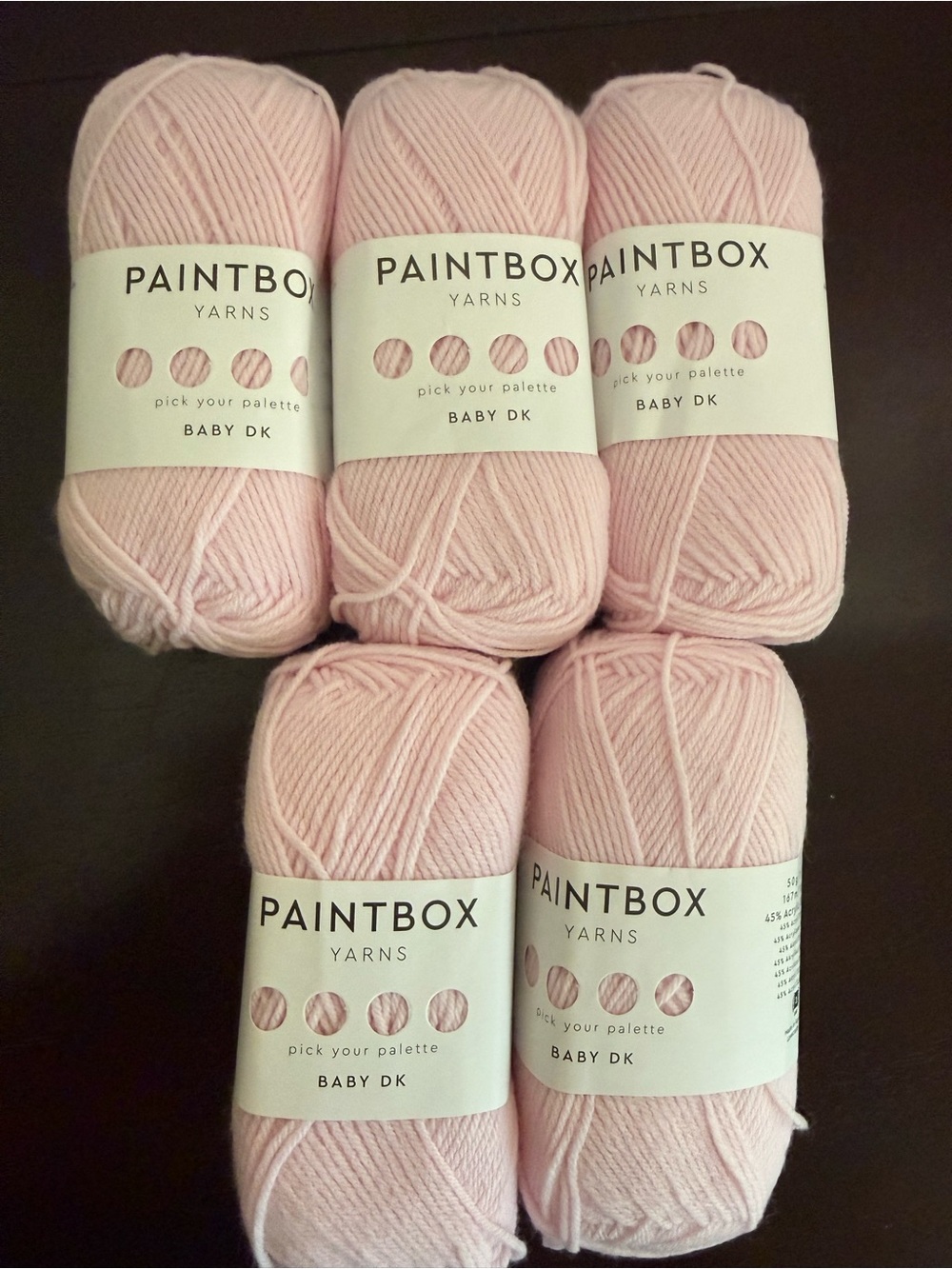 Paintbox Yarns Baby DK Candyfloss Pink Yarn - Soft Pastel Pack of 5 Skeins
